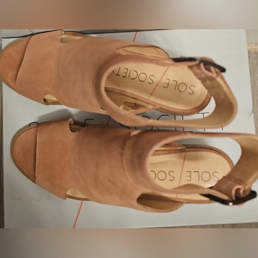 Pink Suede open toe ankle boots - Picture 2 of 7